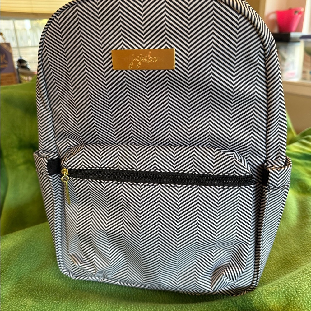 Ju-Ju-Be Chevron Pattern Backpack with Gold Accents